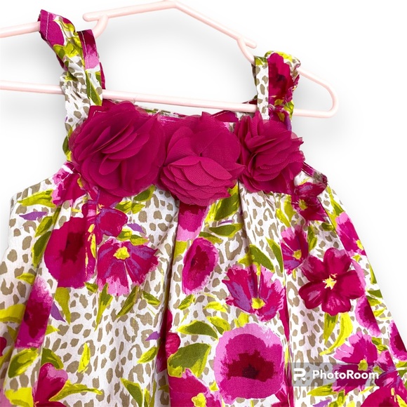 (3 for$19) Floral Leopard Print Dress with 3D Flowers Size 12-18 Months - Picture 6 of 9